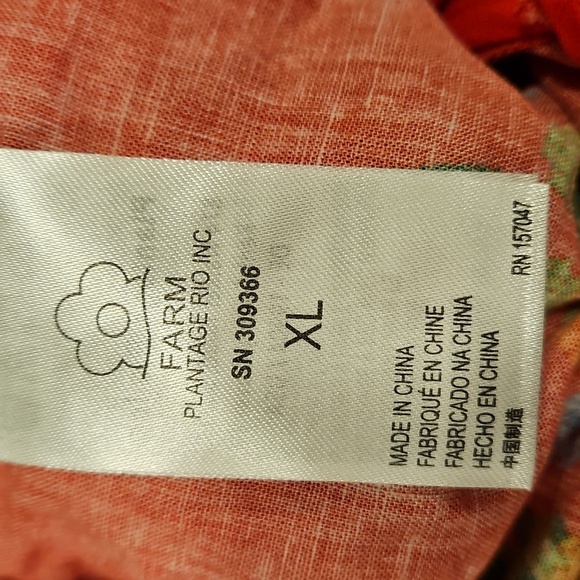 💕FARM RIO💕 Red Tropical Romance Romper XL NWT - Picture 13 of 13